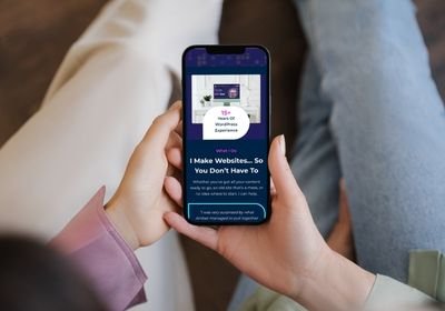 Piece of Cake Web Design Gloucestershire - hands holding a mobile phone